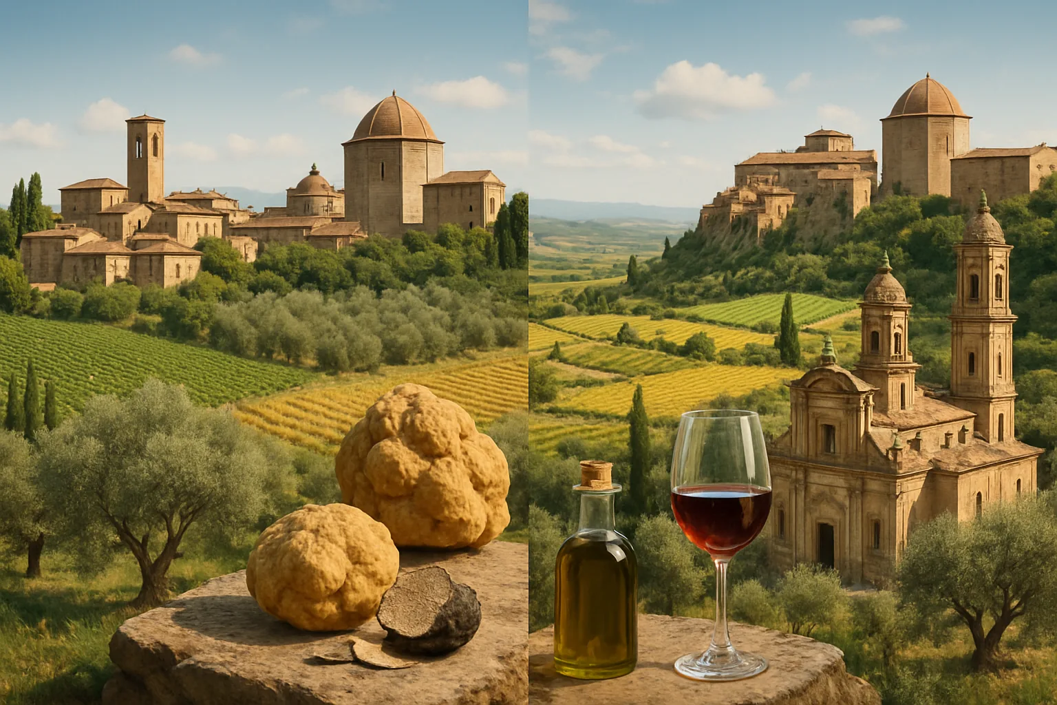 Pietre, tradizioni e terroir: borghi umbri, toscani e salentini dove vino, olio e tartufo raccontano il territorio